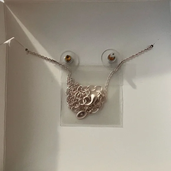 Bisjoux Silver Cross Necklace and Earring Set - Picture 4 of 6